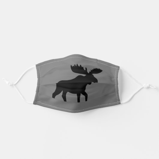 Moose Silhouette | Wildlife | Wild Animal Adult Cloth Face Mask (Front, Unfolded)