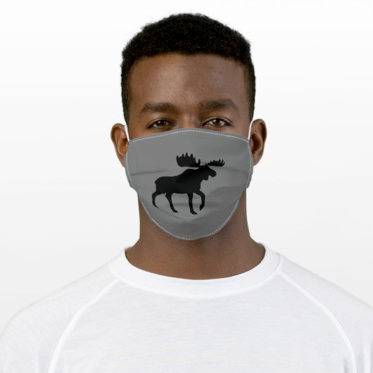 Moose Silhouette | Wildlife | Wild Animal Adult Cloth Face Mask (Worn)