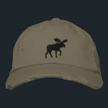 Moose Silhouette Wildlife Wild Animal Adventure Embroidered Baseball Hat<br><div class="desc">The perfect hat for outdoor enthusiasts, hikers, campers, and wilderness explorers. The embroidered moose silhouette can be customized and changed to a variety of color choices. Unisex size fits most adults. A great gift for moms, dads, teens, and anyone who likes to wear a hat. A cool cap for covering...</div>