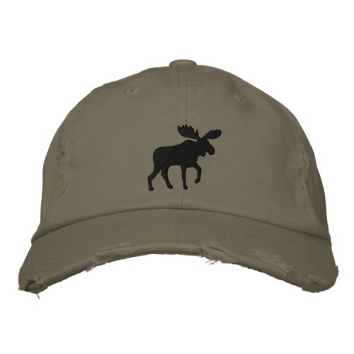 Moose Silhouette Wildlife Wild Animal Adventure Embroidered Baseball Hat