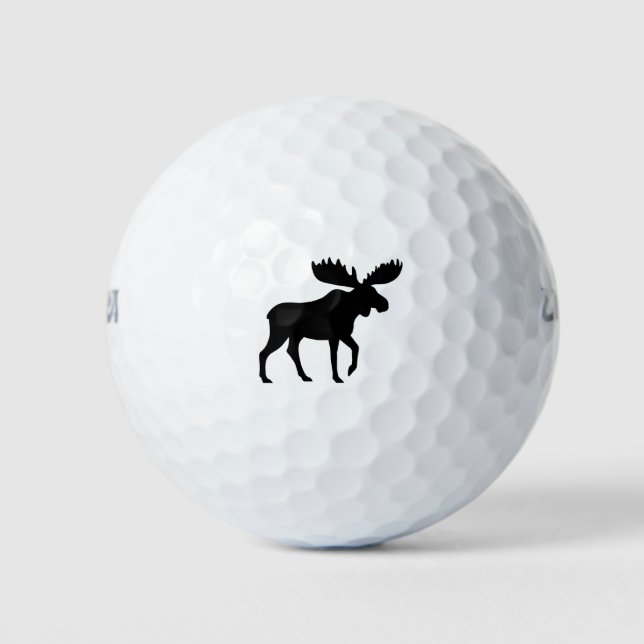 Moose Silhouette | Wildlife Wild Animal Golf Balls (Front)