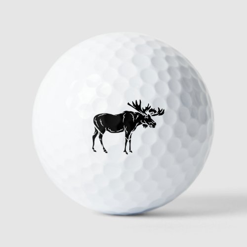 Moose Silhouette Wildlife Wild Animal Golf Balls