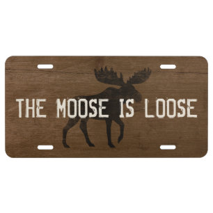 Moose Silhouette with Custom Text License Plate