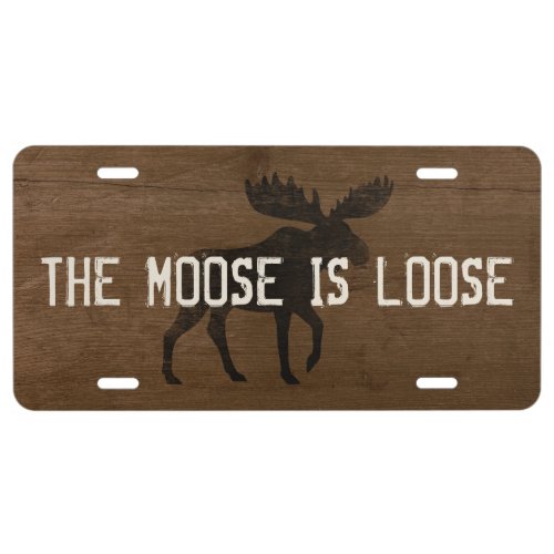 Moose Silhouette with Custom Text License Plate