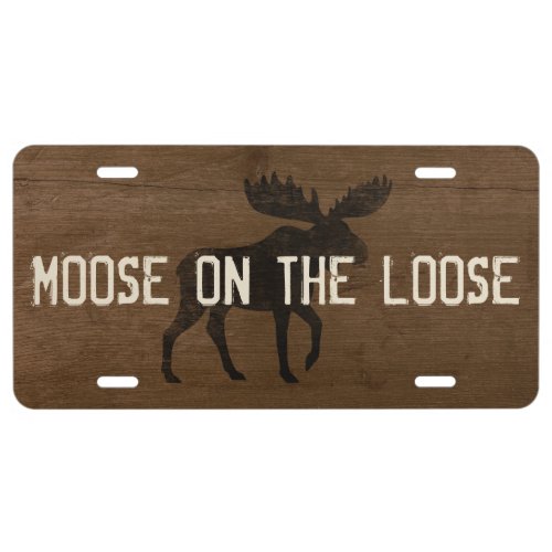 Moose Silhouette with Custom Text License Plate