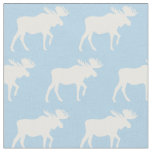 Moose Silhouettes Blue Baby Fabric