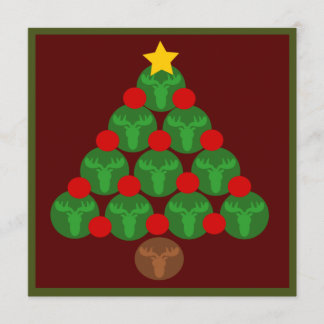 Moose Silhouettes Christmas Tree Party Invitations