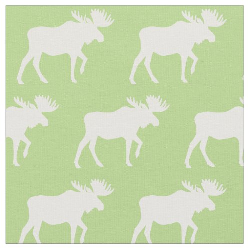 Moose Silhouettes Green Baby Fabric