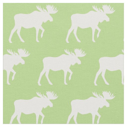 Moose Silhouettes Green Baby Fabric