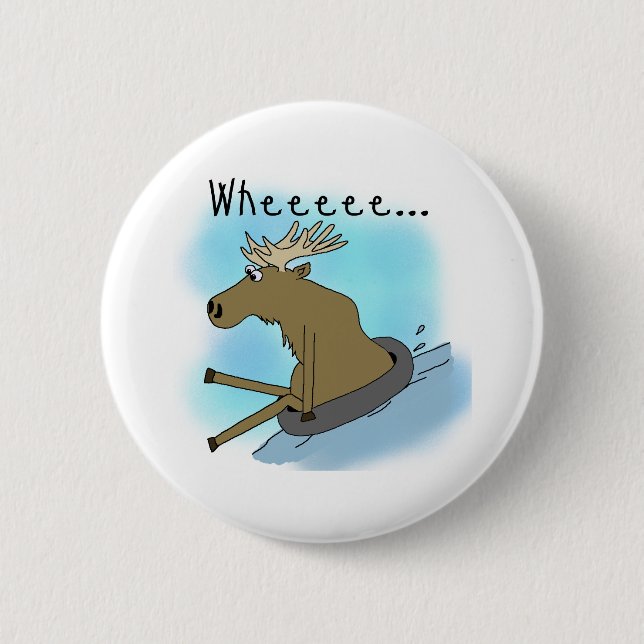 Moose Snow  Tubing Button (Front)