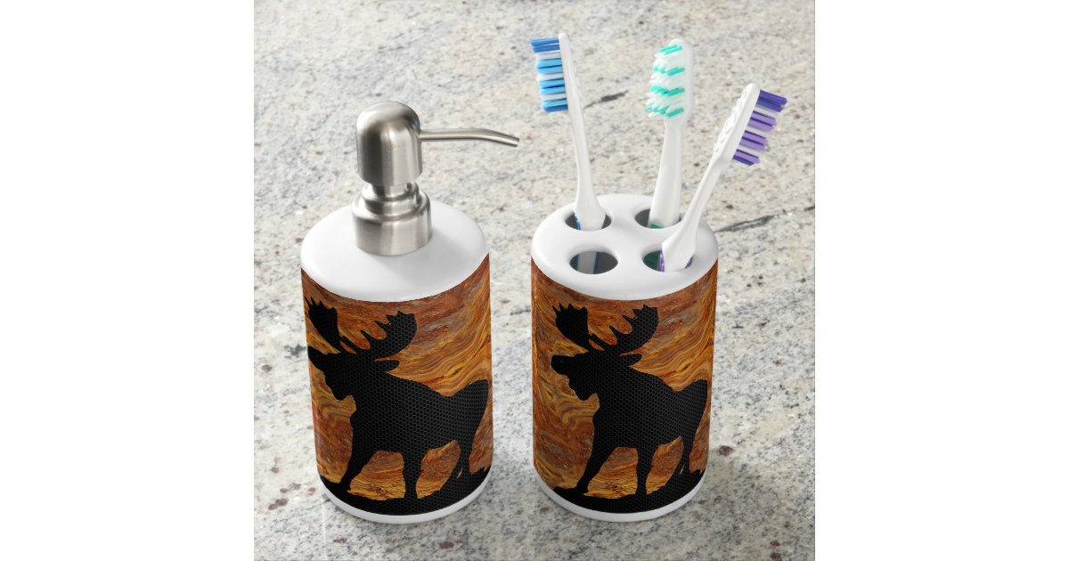 Moose Stance On Bathroom Accessories Soap Dispenser And Toothbrush Bathroom Accessories Soap Dispenser
