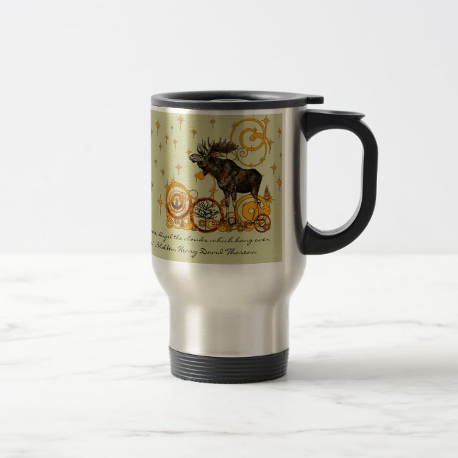 Moose Stein-Walden, Henry David Thoreau Quote Travel Mug (Right)