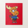 Moose student with backpack jigsaw puzzle