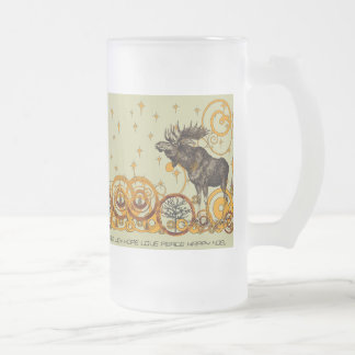 Moose Swirl Stars Moon Peace Joy Ho Ho Ho Stein