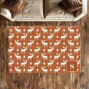 Moose Terracotta Monogrammed Rug