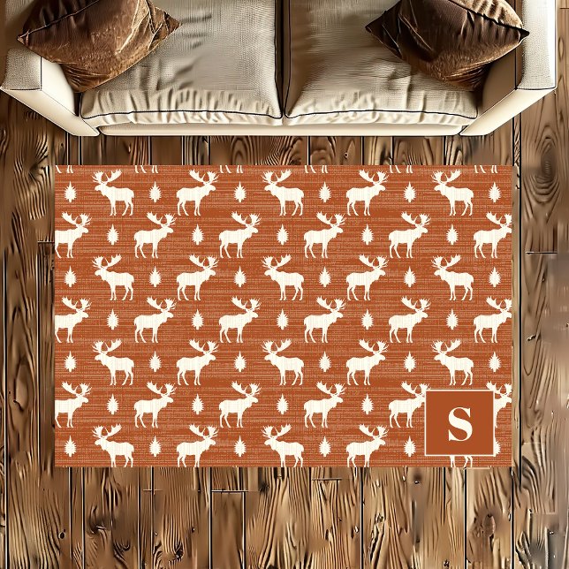 Moose Terracotta Monogrammed Rug (Creator Uploaded)