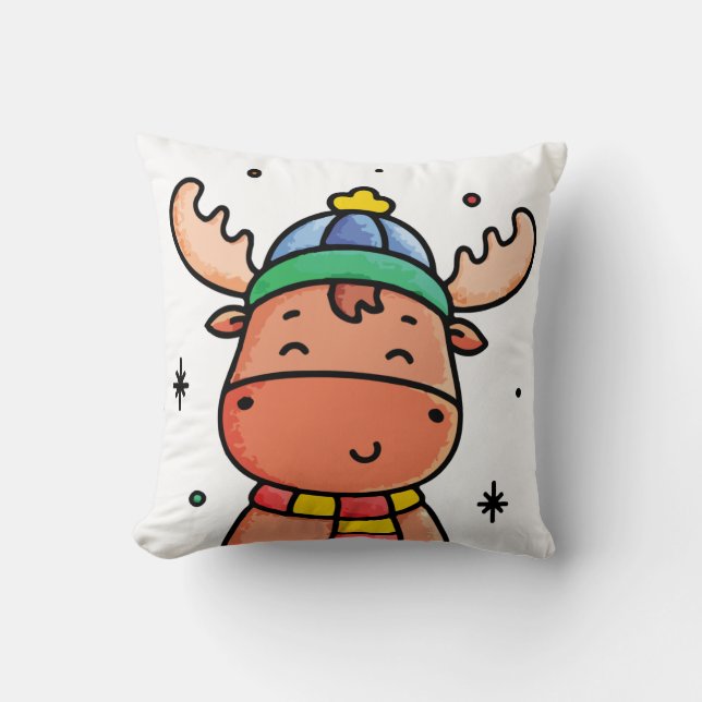 Moose Throw Pillow (Front)
