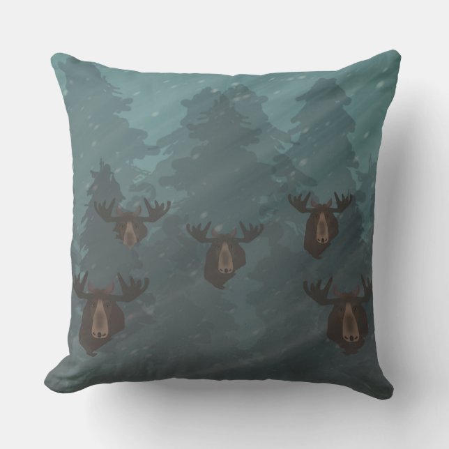 Moose Throw Pillow (Front)