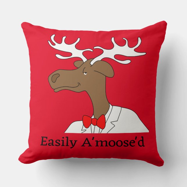 Moose Throw Pillow (Front)