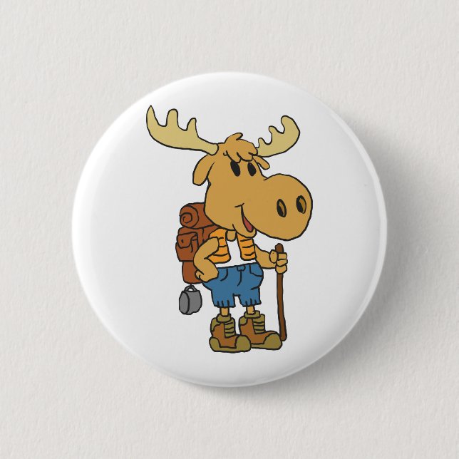Moose traveler with backpack | choose back color button (Front)