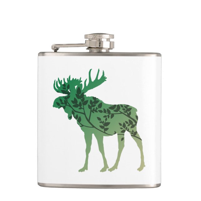 Moose Tree Flask (Front)