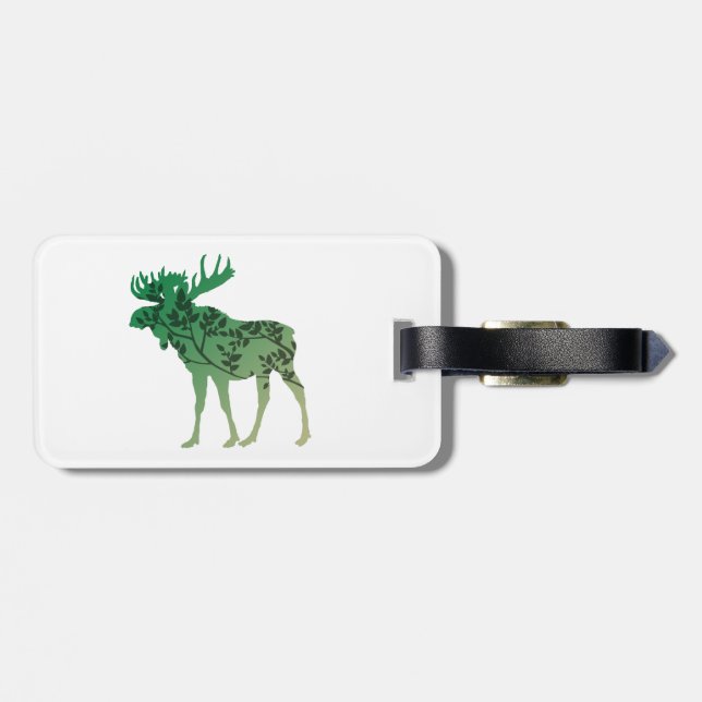 Moose Tree Luggage Tag (Back Horizontal)