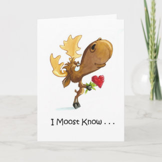 Moose Valentines Day Card