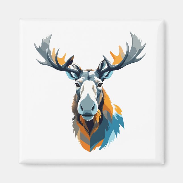 Moose Vector Art with Vibrant Colors Magnet (Front)