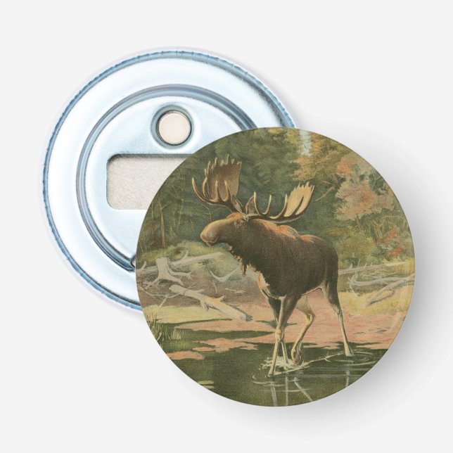 Moose Walking in Water Bottle Opener (Front)
