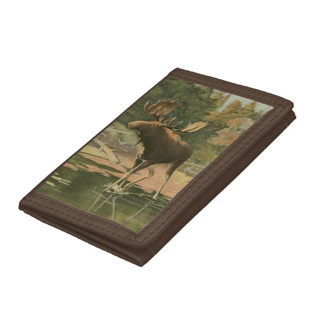 Moose Walking in Water Trifold Wallet (Bottom)