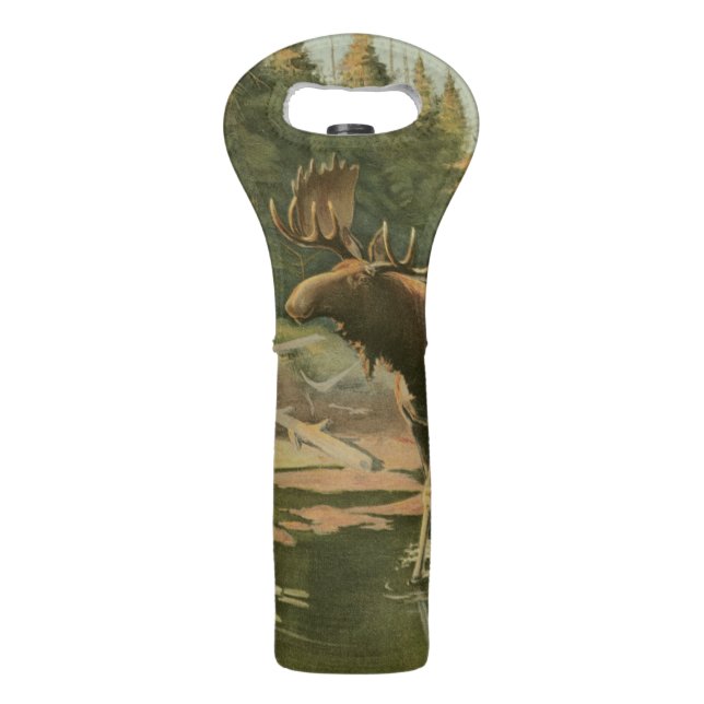 Moose Walking in Water Wine Bag (Back)