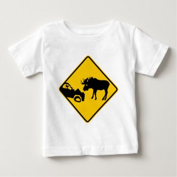 Moose Warning Sign From Gros Morne National Park Baby T-shirt by wesleyowns at Zazzle
