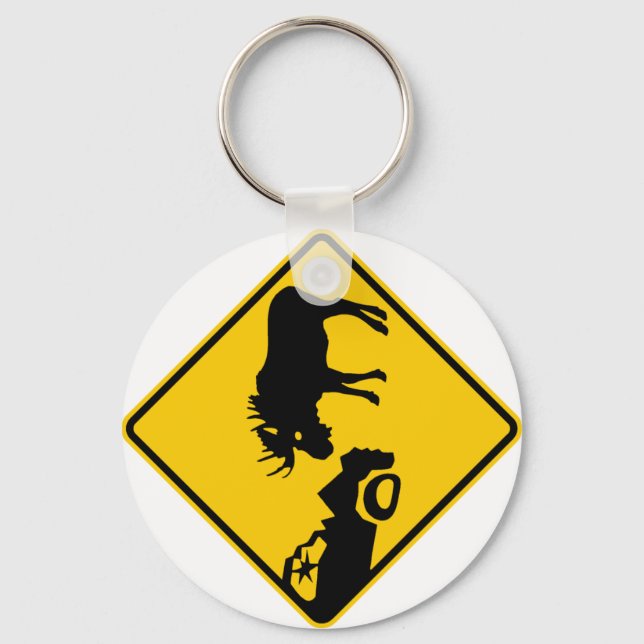 Moose Warning Sign from Gros Morne National Park Keychain (Front)