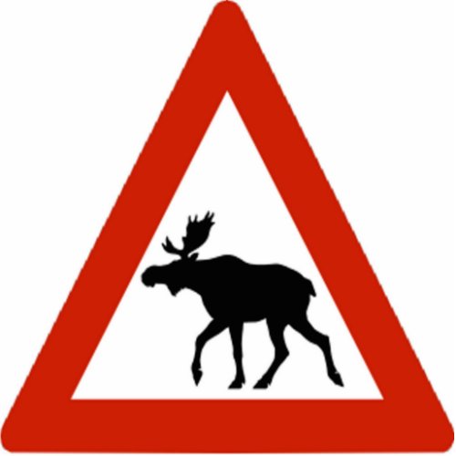 Moose warning sign statuette