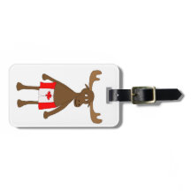 Moose wearing Canadian boxer shorts