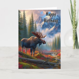 Moose Wild Animal Autumn Birthday 