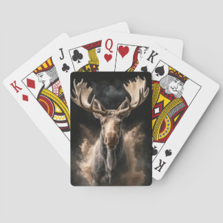 Moose Wild Animal Elegant Dramatic Mist Portrait Poker Cards