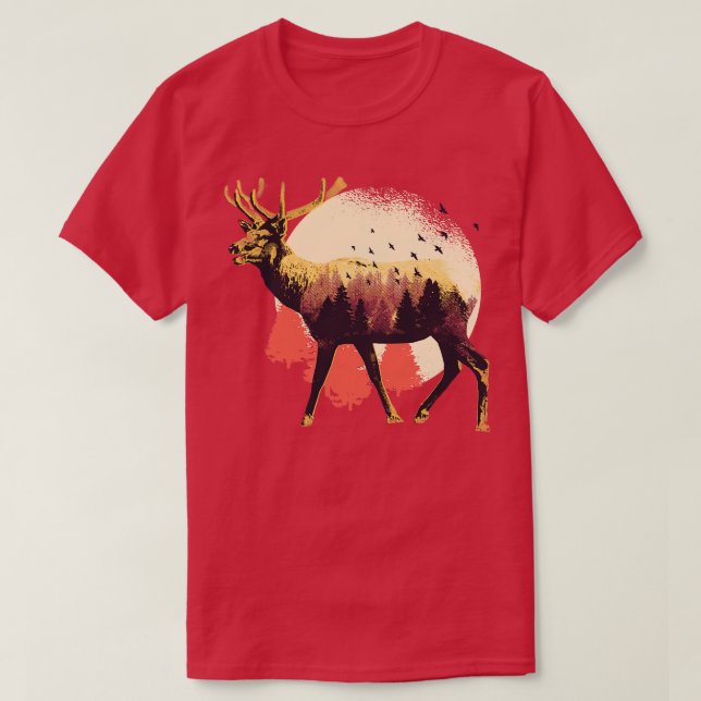Moose Wild Life Animal Hunting Deer Animals T-Shirt (Design Front)