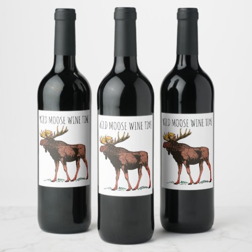 Moose Wildlife Wine Labels