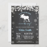 Moose Winter Snowflake Boy Baby Shower Invitation<br><div class="desc">Moose Winter Snowflake Boy Baby Shower Invitation. Blue and White Snowflake. Boy Baby Shower Invitation. Winter Holiday Baby Shower Invite. Chalkboard Background. Black and White. For further customization,  please click the "Customize it" button and use our design tool to modify this template.</div>