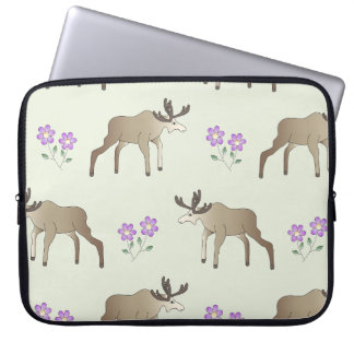 Moose with Flower Laptop Sleeve