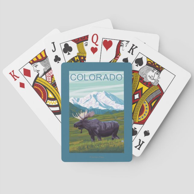 Moose with MountainColorado Poker Cards (Back)