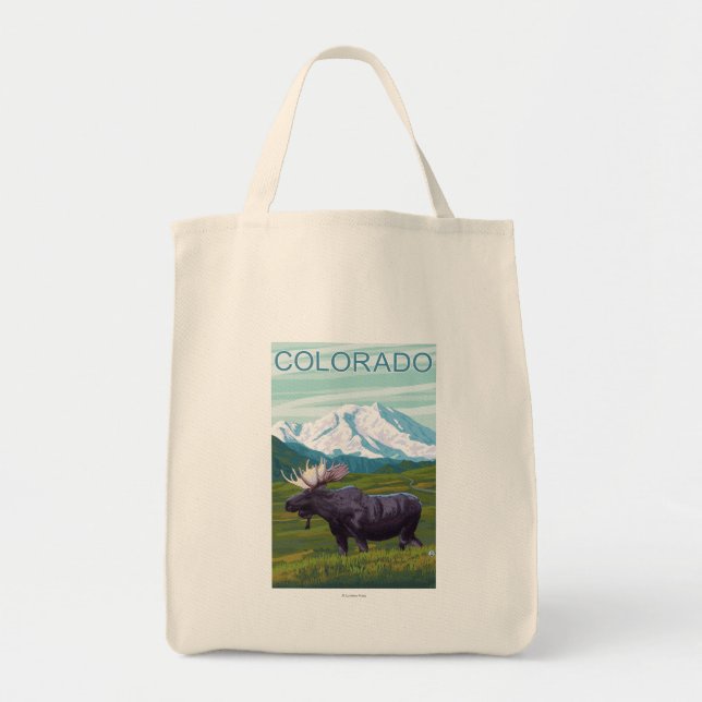 Moose with MountainColorado Tote Bag (Front)