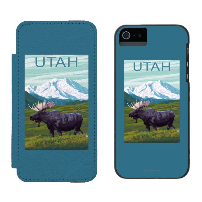 Moose with MountainUtah Incipio iPhone Wallet Case (Side by Side)