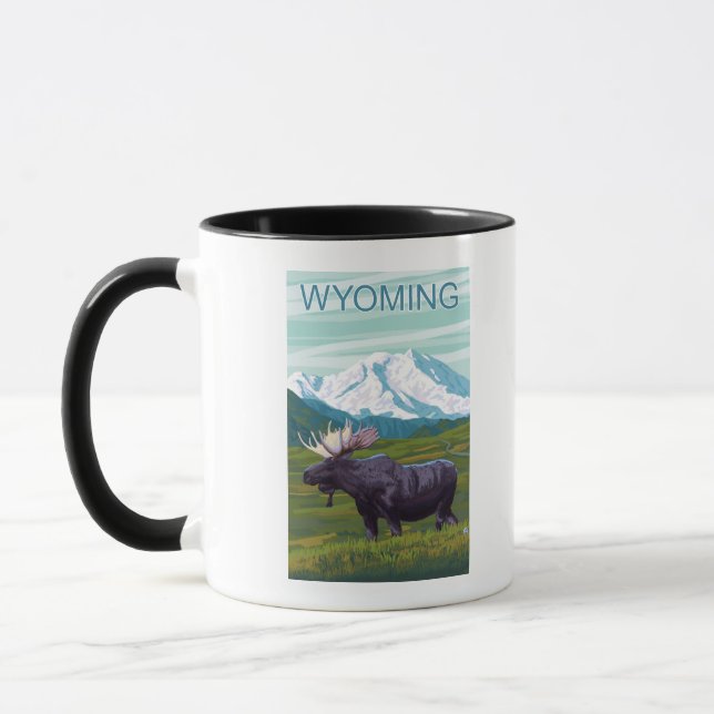 Moose with MountainWyoming Mug (Left)
