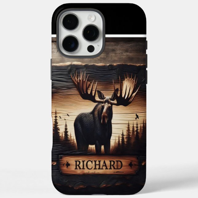 Moose Wood carving Sign Case-Mate iPhone Case (Back)