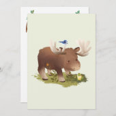 Moose • Woodland Forest Rustic Animal Illustration Thank You Card (Front/Back)