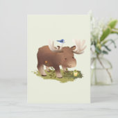 Moose • Woodland Forest Rustic Animal Illustration Thank You Card (Standing Front)