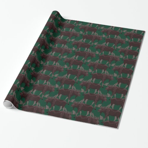 Moose Wrapping Paper Christmas Moose Gift Paper