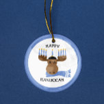 Moosed Happy Hanukkah Funny Hanukkah Ceramic Ornament<br><div class="desc">This silly moose is decorated for Hanukkah on this funny ornament which can be personalized with ANY message you like!</div>